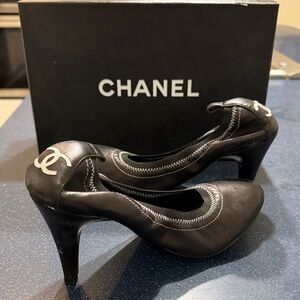 CHANEL Black and White Women's Heels